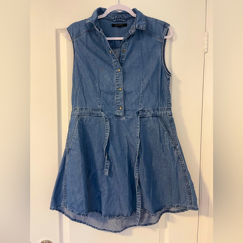 All Saints Denim Sleeveless Dress US 6